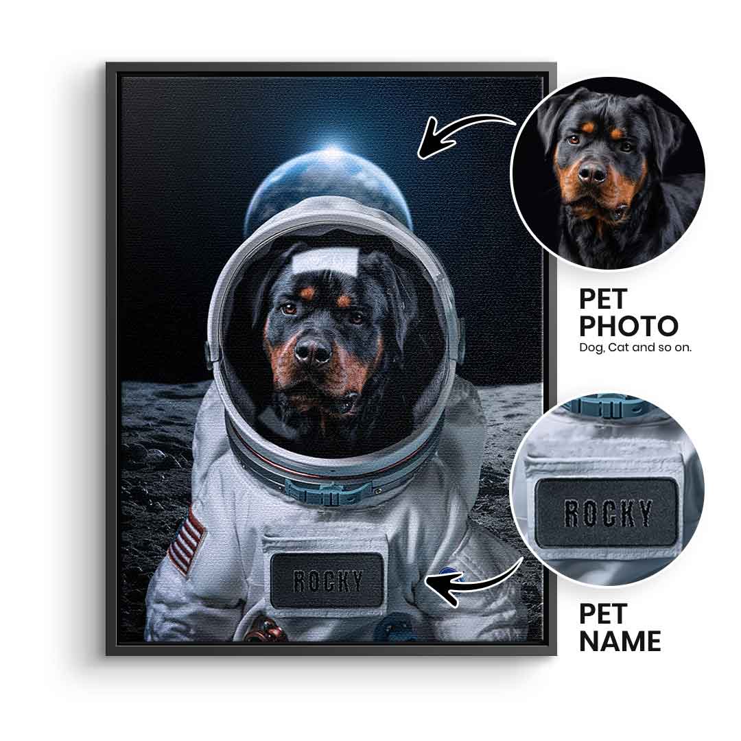 Astronaut Pet Portrait Customizable