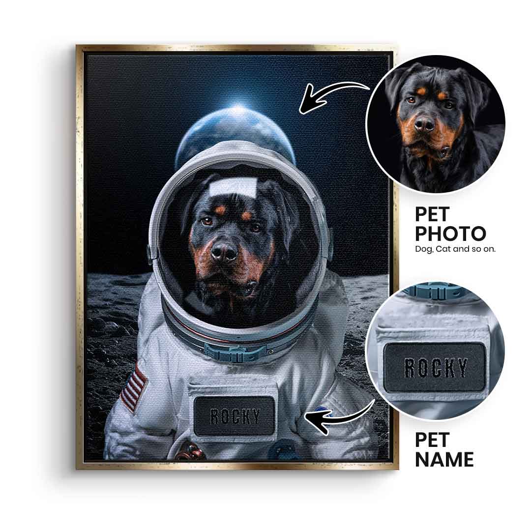 Astronaut Pet Portrait Customizable