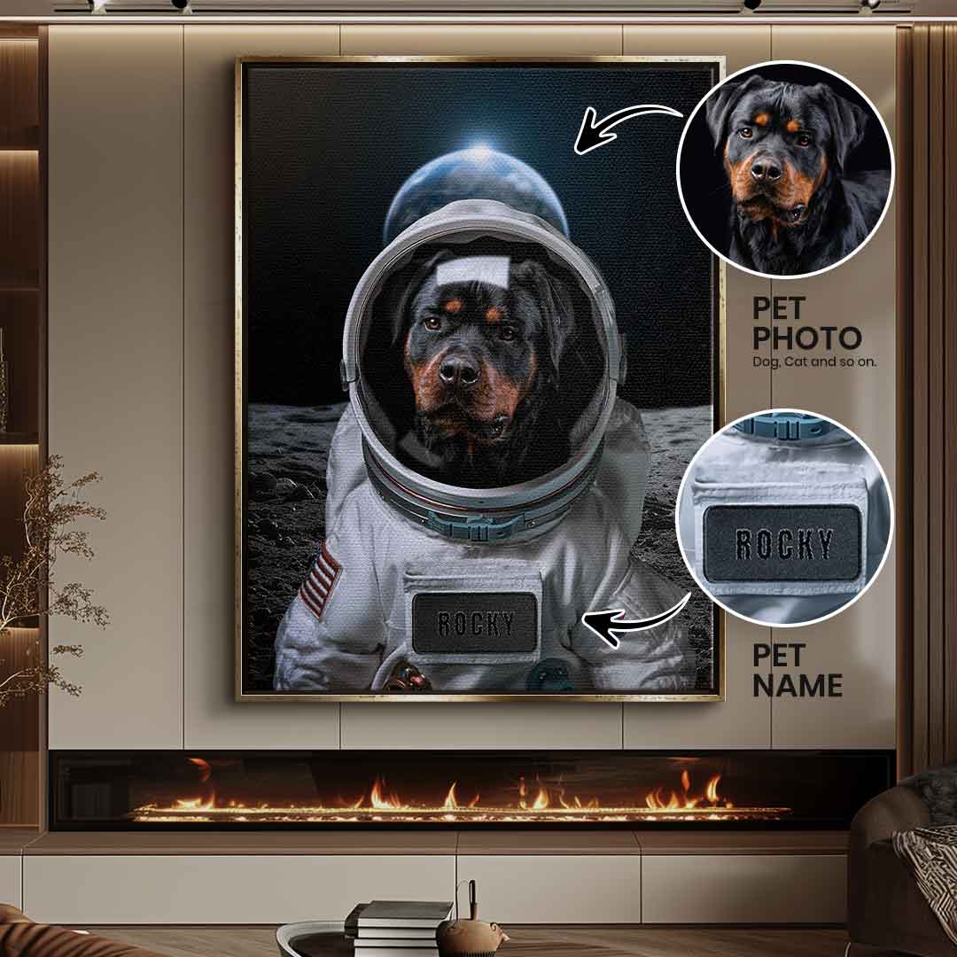 Astronaut Pet Portrait Customizable