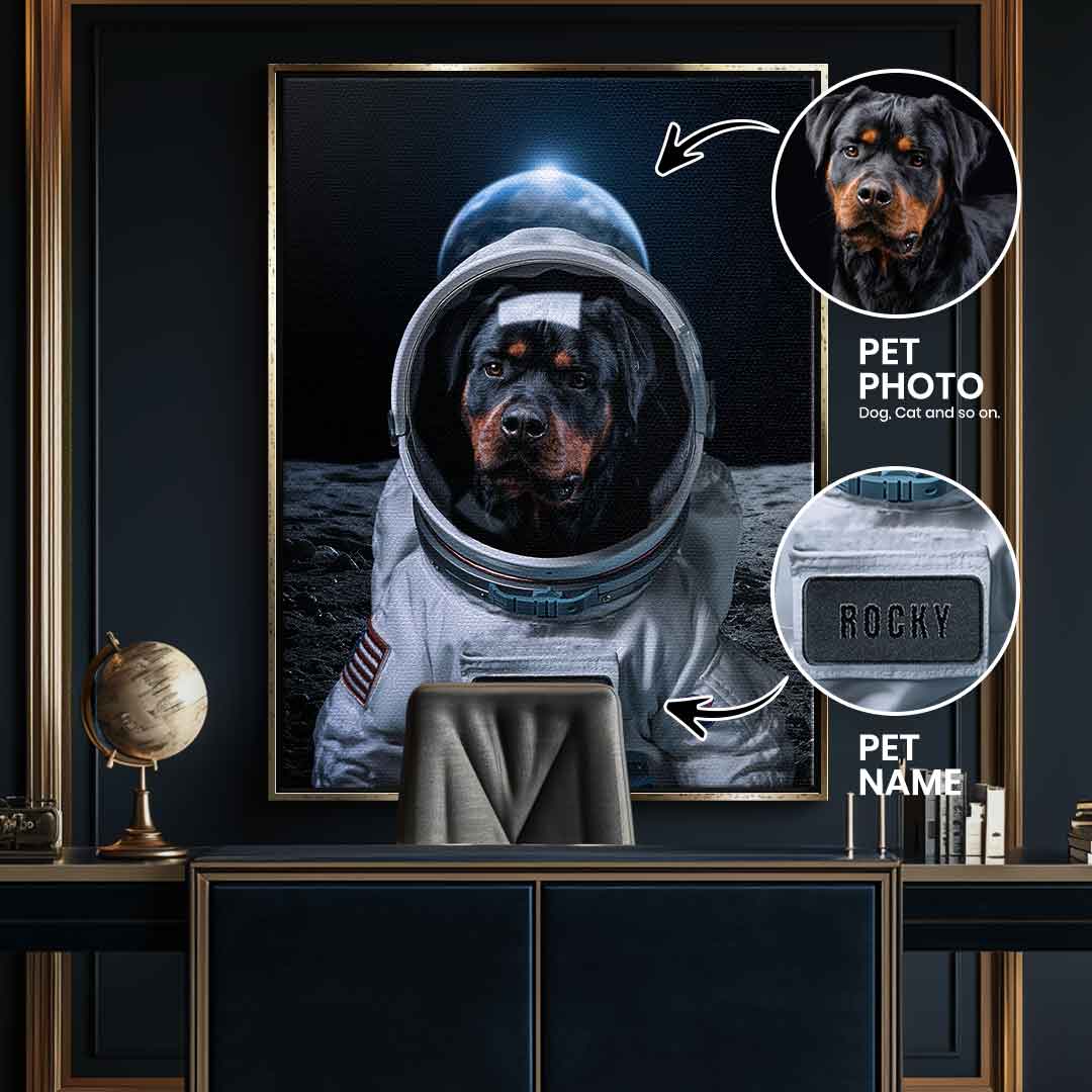 Astronaut Pet Portrait Customizable