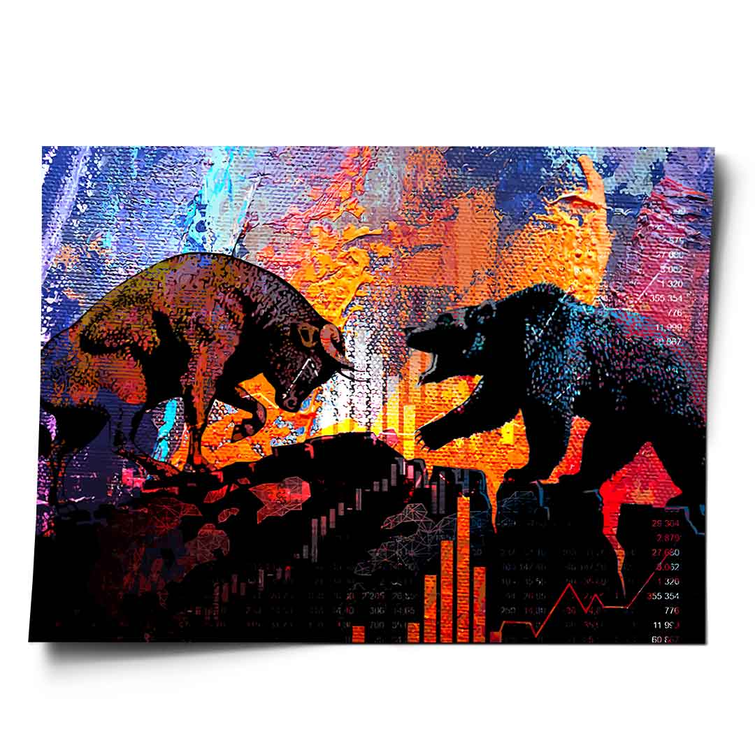 Bull Fights Bear - Poster