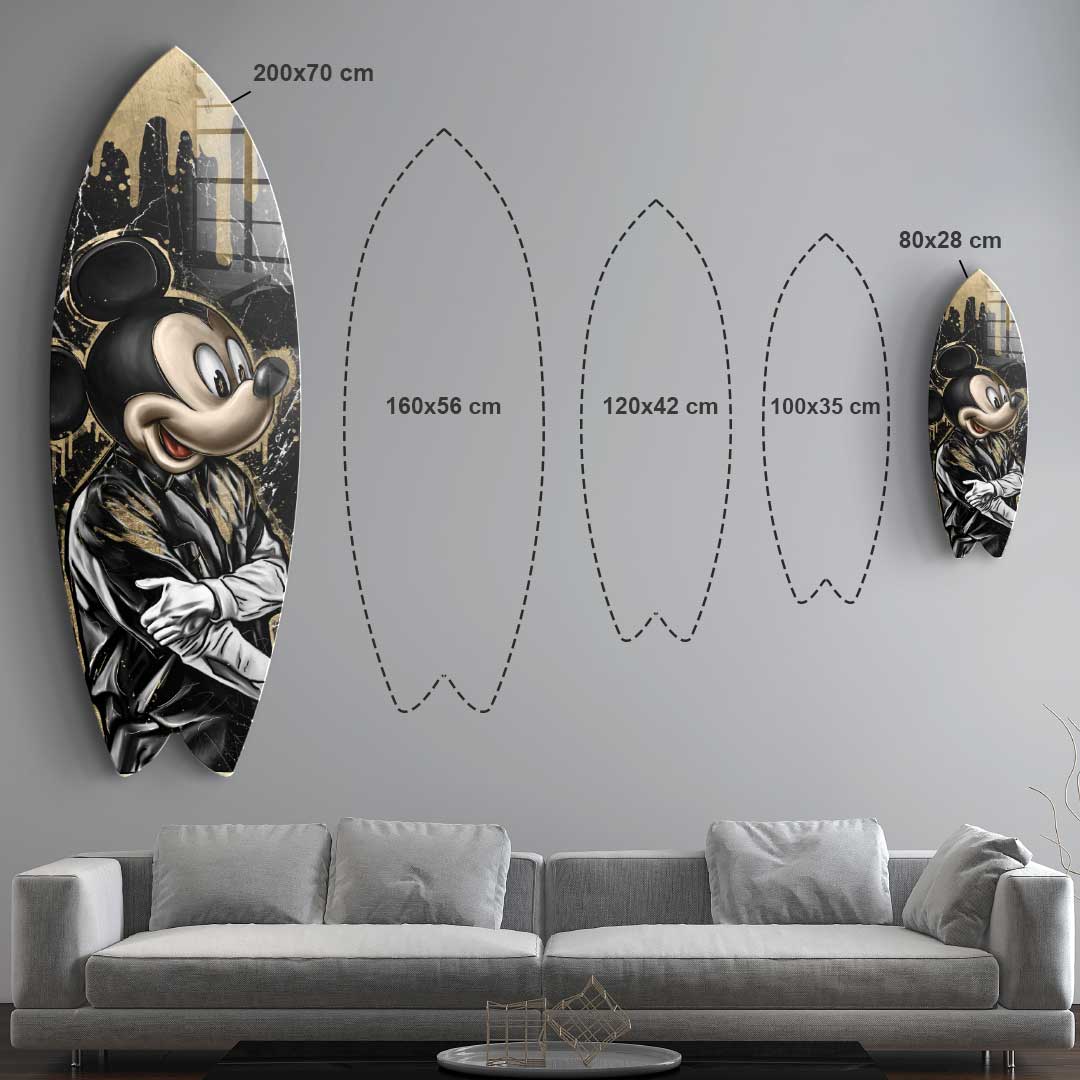 Surfboard Gangster King - acrylic glass