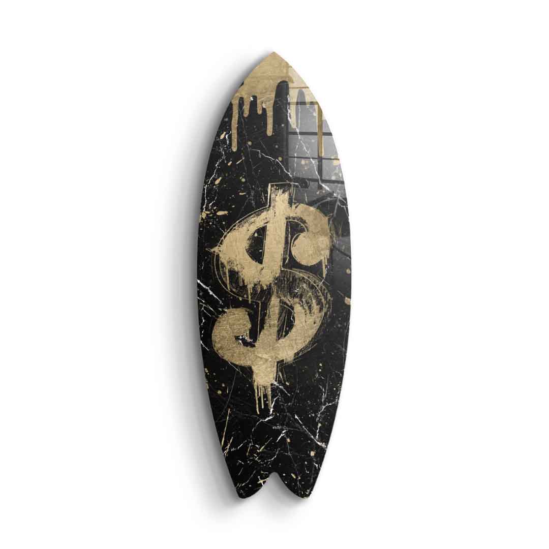 Surfboard Gangster Sign - gold leaf