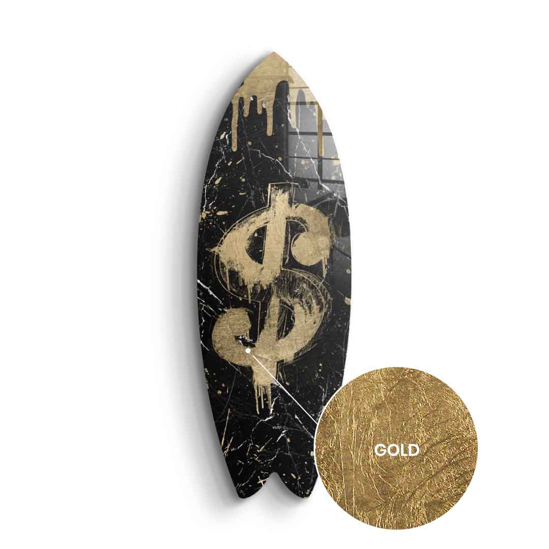 Surfboard Gangster Sign - gold leaf