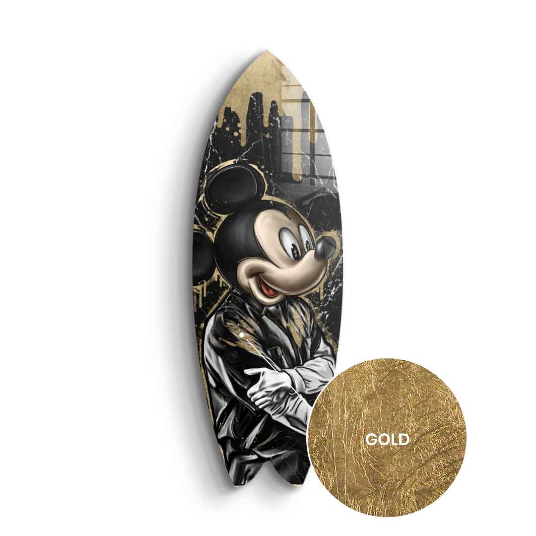 Surfboard Gangster King - gold leaf