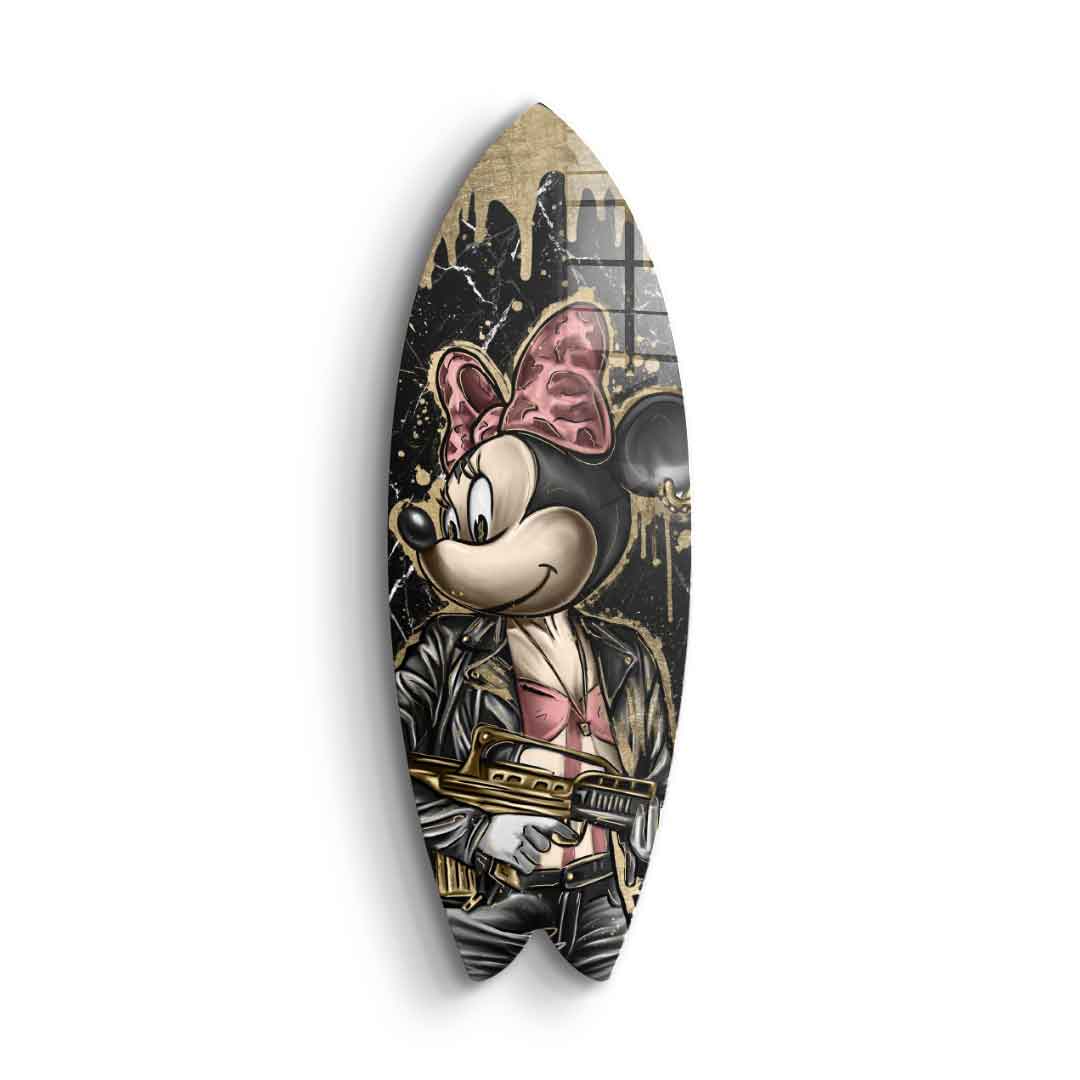 Surfboard Gangster Queen - gold leaf