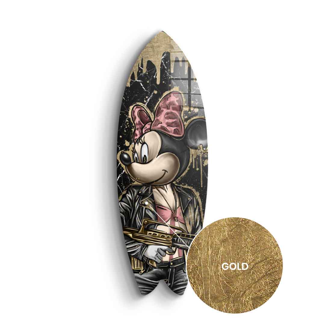 Surfboard Gangster Queen - gold leaf