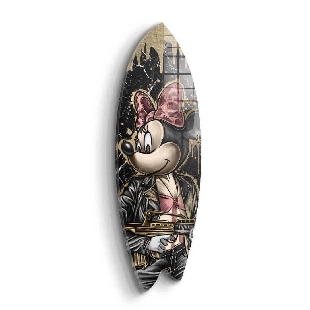 Surfboard Gangster Queen - gold leaf