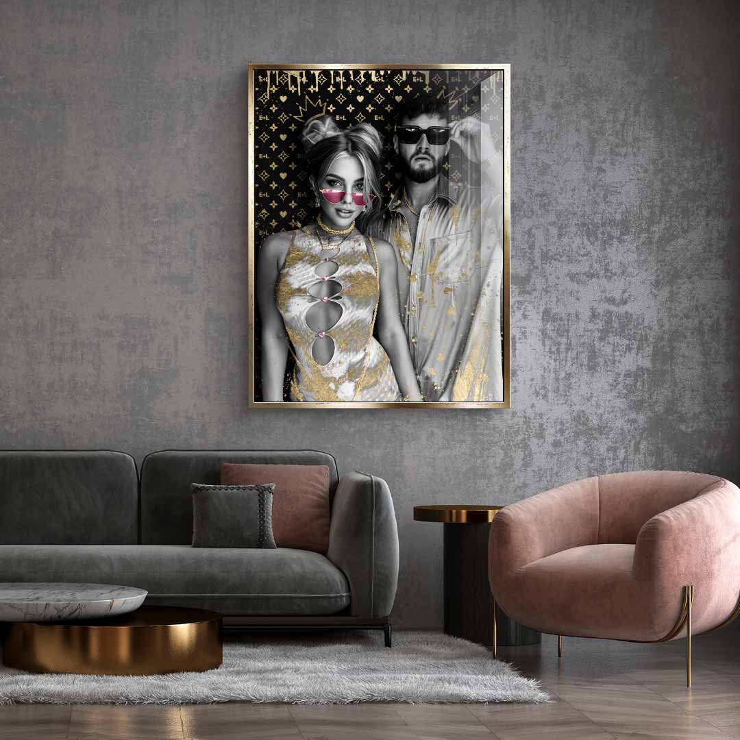 Unique - Couple Editable Art - Gold Leaf