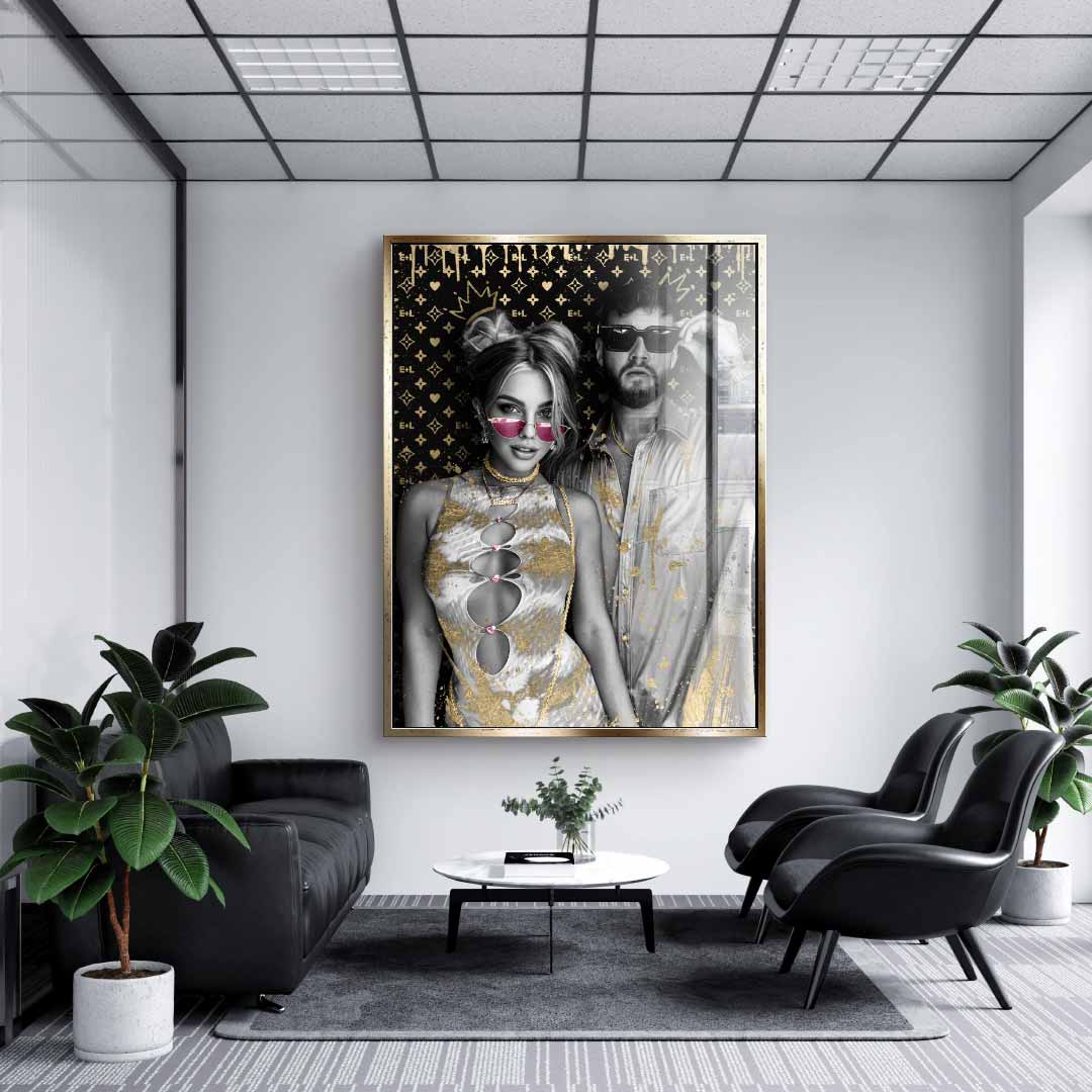 Unique - Couple Editable Art - Gold Leaf