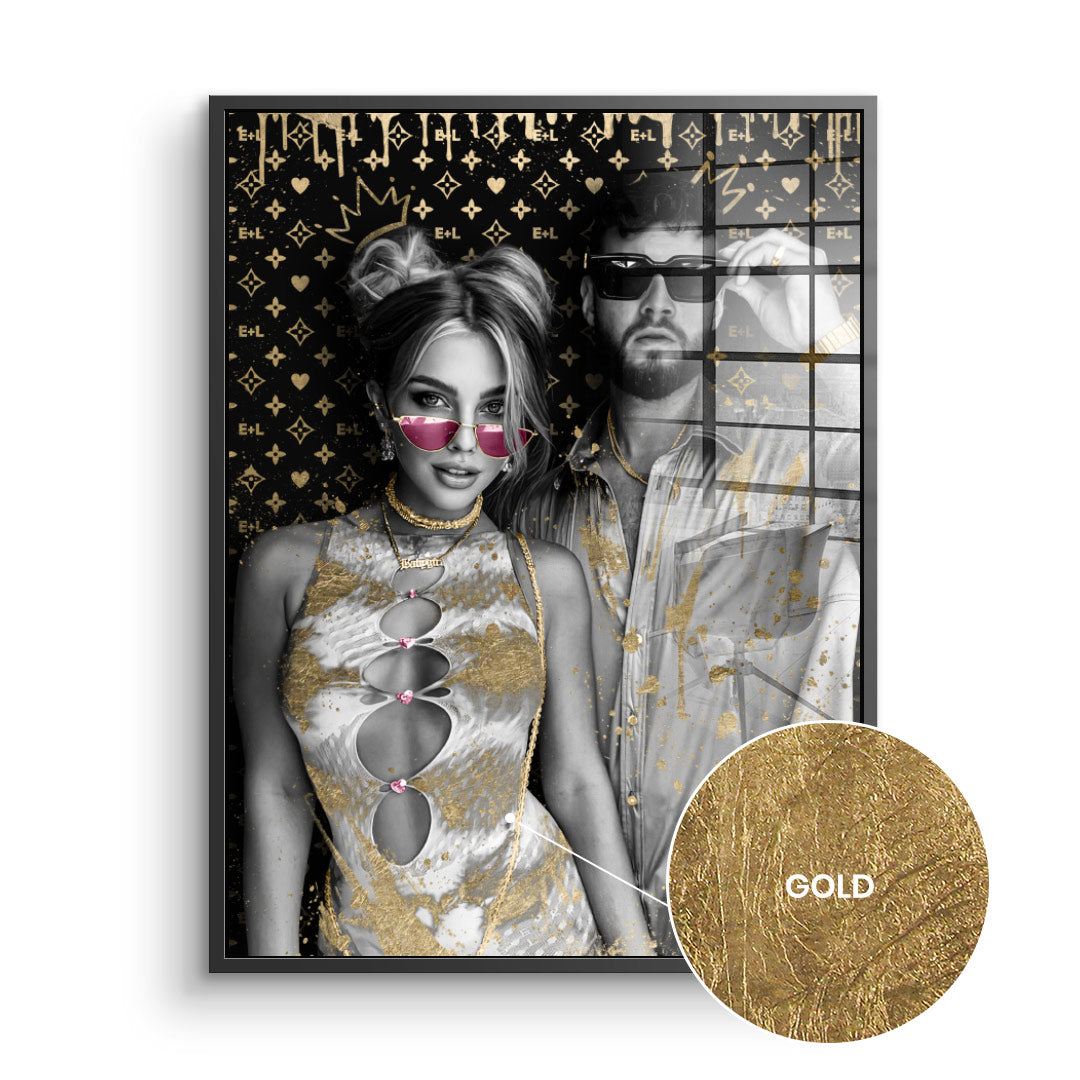 Unique - Couple Editable Art - Gold Leaf