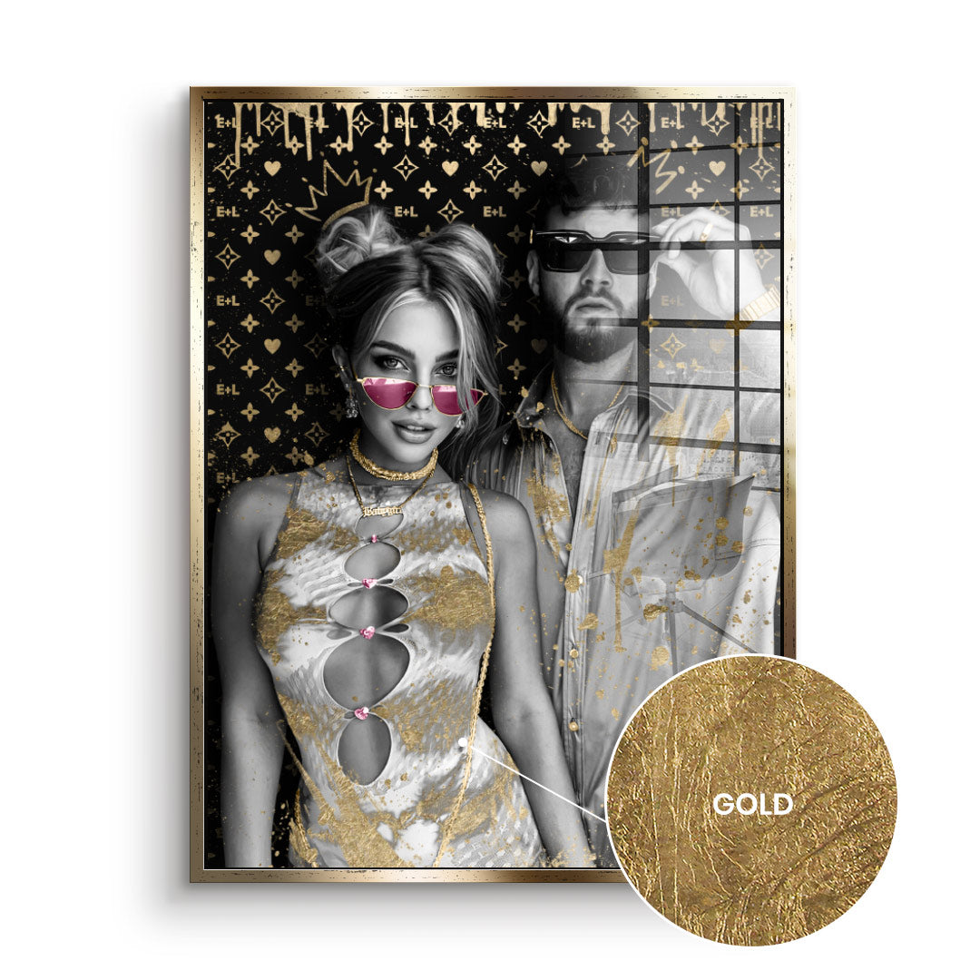 Unique - Couple Editable Art - Gold Leaf