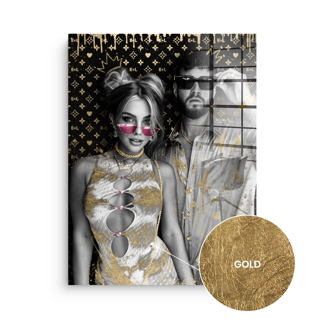 Unique - Couple Editable Art - Gold Leaf